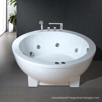 Modern Free Standing with Water Jets Japanese Round Soaking Tub